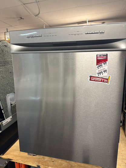 Lave-vaisselle encastré 24 po Midea 52 dBA cuve hybride à poignée creuse INOX MDF24P2BSS