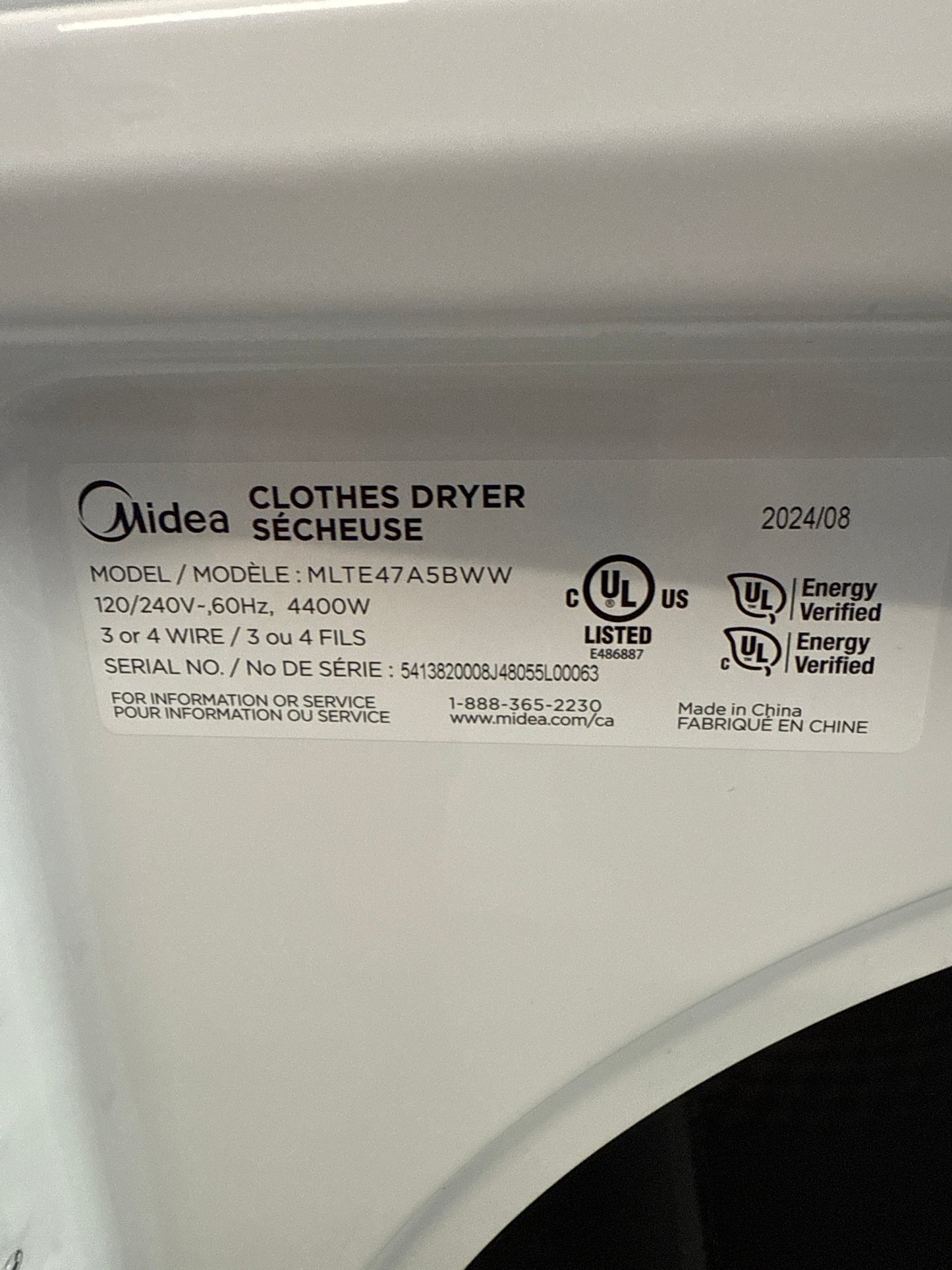 Ensemble Laveuse À Chargement Par Le Haut De 4,7 Pi³ + Sécheuse De 6,7 Pi³ Blanche Midea ( MLV47C3AWW / MLE47C3AWW )