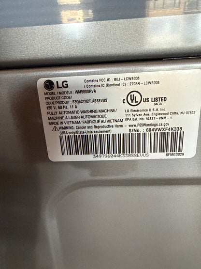 Laveuse à chargement frontal de grande capacité de 5,8 pi³ avec Turbo Wash et détection de tissu par IA de LG (WM5800HVA) - Acier graphite
