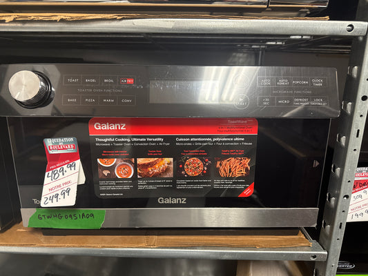 Galanz ToastWaveMC 0.9 pi3, multifonctionnel 4-en-1, friteuse à air chaud,four à convection, four à micro-ondes et grille-Pain, sensor vooker inverter, technologie TotalFry 360MC GTWHG09S1A09 (Acier inox)