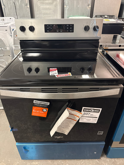 Whirlpool - Cuisinière électrique à 4 éléments de 30 pouces, 5,3 pieds cubes, sans mode de préchauffage ywfes3530sr