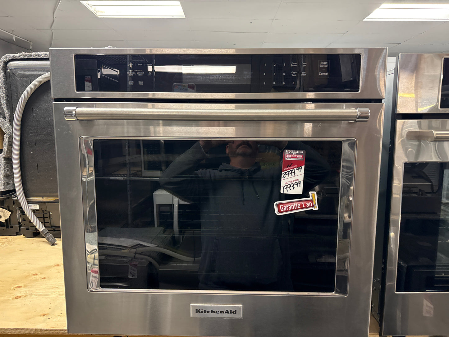 Four mural électrique KitchenAid 5 pi³ 30 po autonettoyant à convection et friture à air, acier inoxydable KOES530PSS