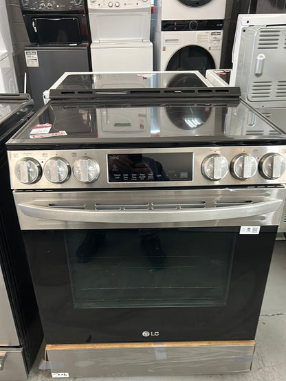 Cuisinière électrique encastrable à 5 éléments avec convection ventilateur/friture air 6,3 pi³ 30 po de LG (LSEL6333F) - Inox