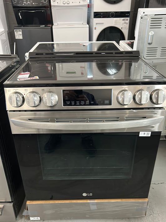 Cuisinière électrique encastrable à 5 éléments avec convection ventilateur/friture air 6,3 pi³ 30 po de LG (LSEL6333F) - Inox