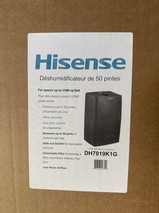 DÉSHUMIDIFICATEUR HISENSE 50 CHOPINES DH7019K1G