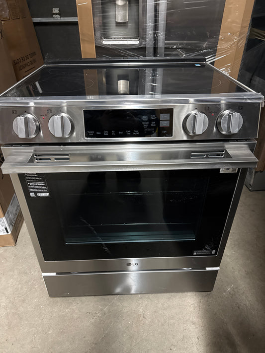 Cuisinière à induction intelligente encastrable avec convection véritable et friture à l'air 6,3 pi³ 30 po de LG (LSIL6334XE) - Inox antiempreinte