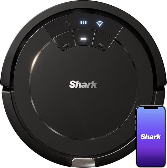 ASPIRATEUR Shark RV765CA ION Robot aspirateur, connecté au Wi-Fi, fonctionne avec Google Assistant, nettoyage multi-surfaces, tapis, sols durs, noir (version canadienne)