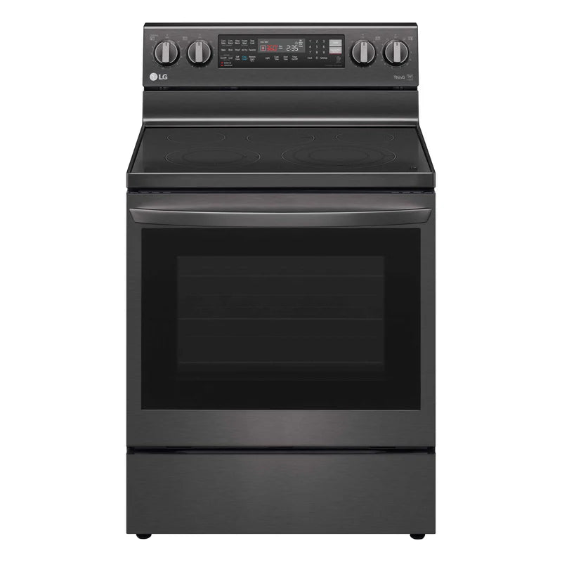 Cuisinière électrique 5 éléments/conv. véritable/friture air 6,3 pi³ 30 po de LG (LREL6325D) - INOX NOIRE
