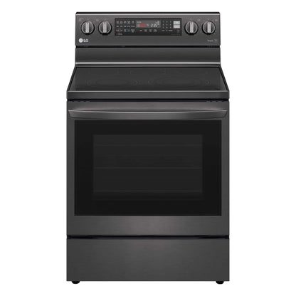 Cuisinière électrique 5 éléments/conv. véritable/friture air 6,3 pi³ 30 po de LG (LREL6325D) - INOX NOIRE