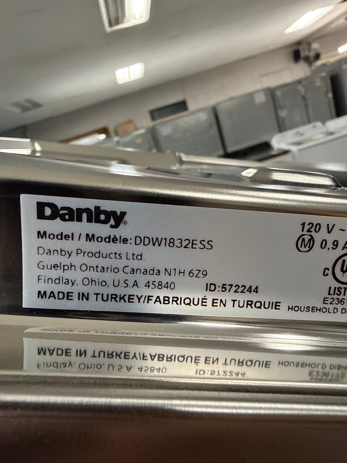Danby - Lave-vaisselle à commande par le haut de fabrication european de 18 po en acier inoxydable ddw1832ess
