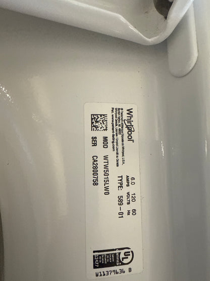 Laveuse à chargement par haut HE 5,2pi³ Whirlpool (WTW5015LW) - Blanc