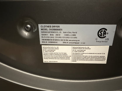 Laveuse WW25B6900AX vapeur à chargement frontal HE 2,9 pi³ et sécheuse DV25B6900EX électrique 4,0 pi³ de Samsung