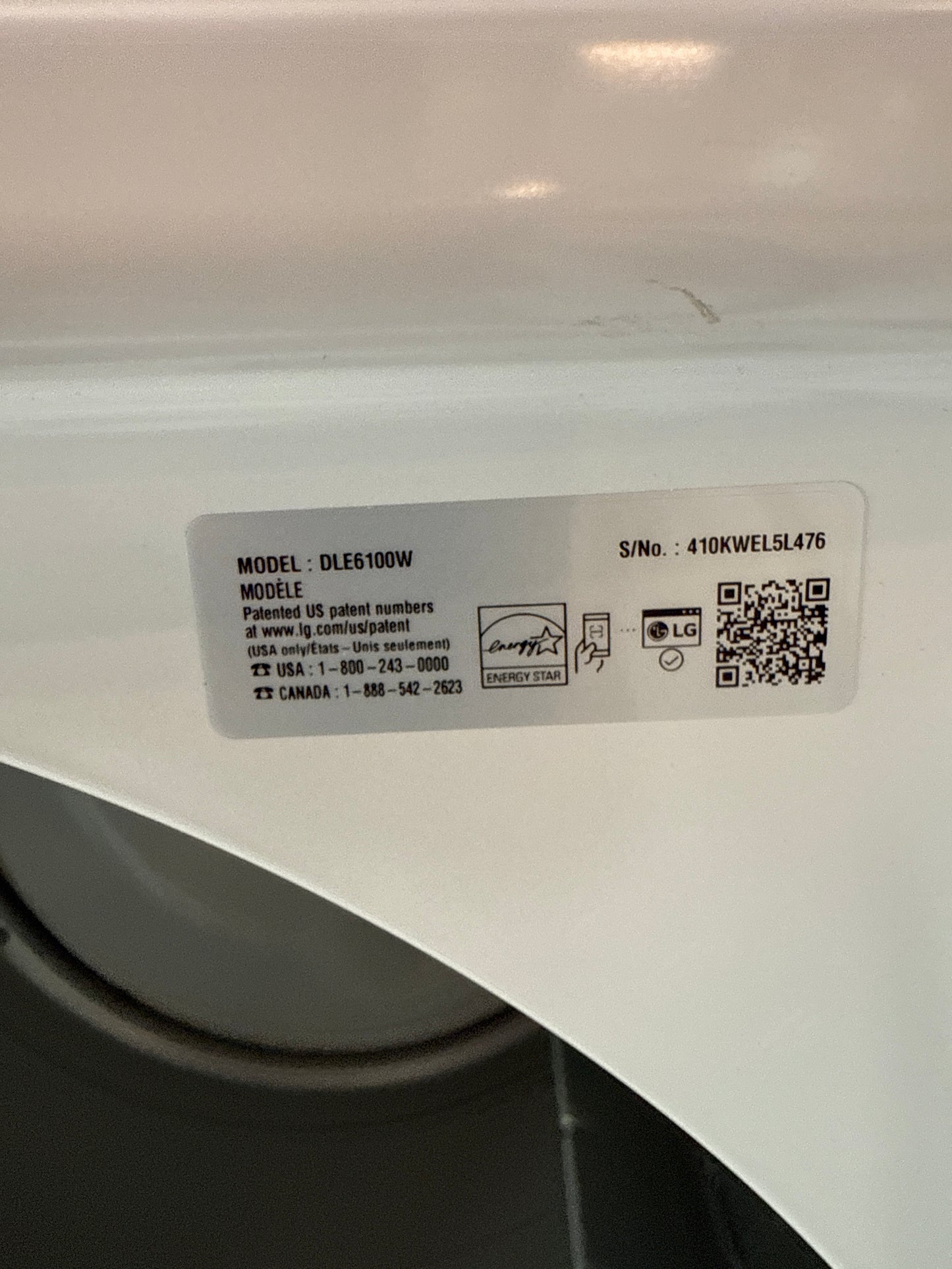 Duo laveuse-sécheuse à chargement par le haut haute efficacité de 4,8 pi³ de LG - Blanc (WT6105CW/DLE6100W)