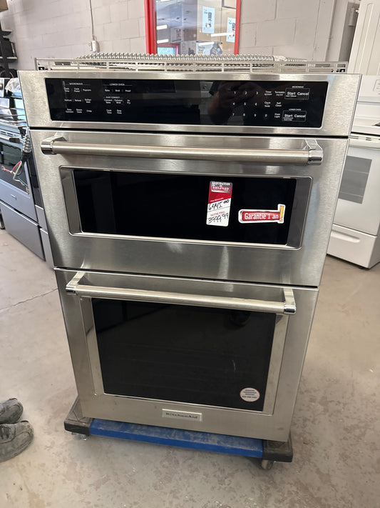 Four mural électrique combiné à convection véritable 5,7 pi³ 27 po de KitchenAid (KOEC527PSS) - Acier inoxydable