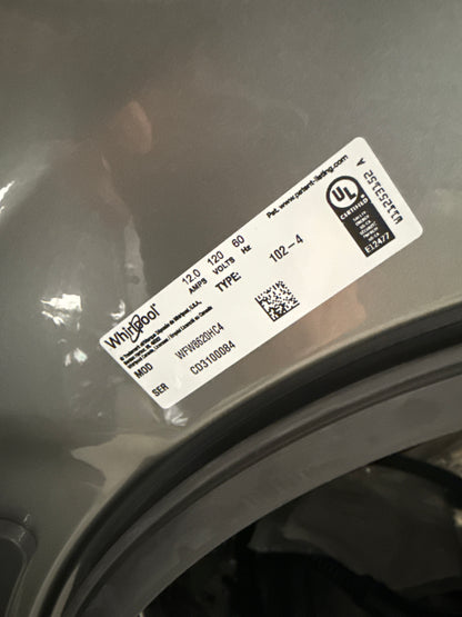 Laveuse à chargement frontal 5,8 pi³ de Whirlpool (WFW8620HC) - Ombre chromée