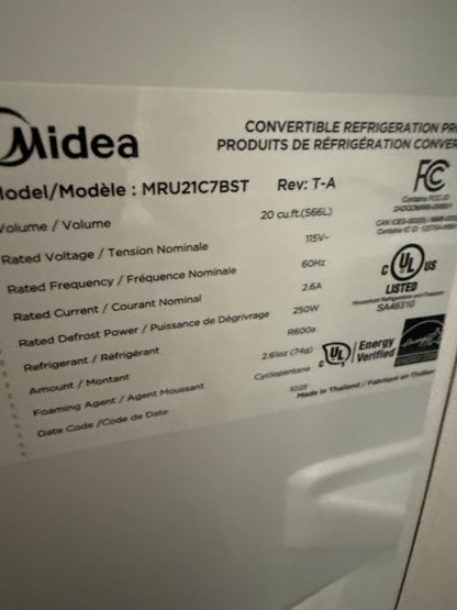 Réfrigérateur-congélateur 3-en-1 hybride Midea 20 pi³, INOX MRU21C7BST