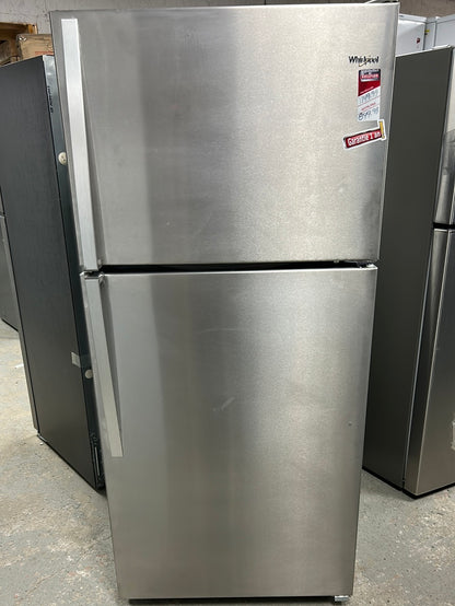 Réfrigérateur à congélateur supérieur 30 po 18,2 pi3 de Whirlpool - Acier inoxydable WRT318FZDM