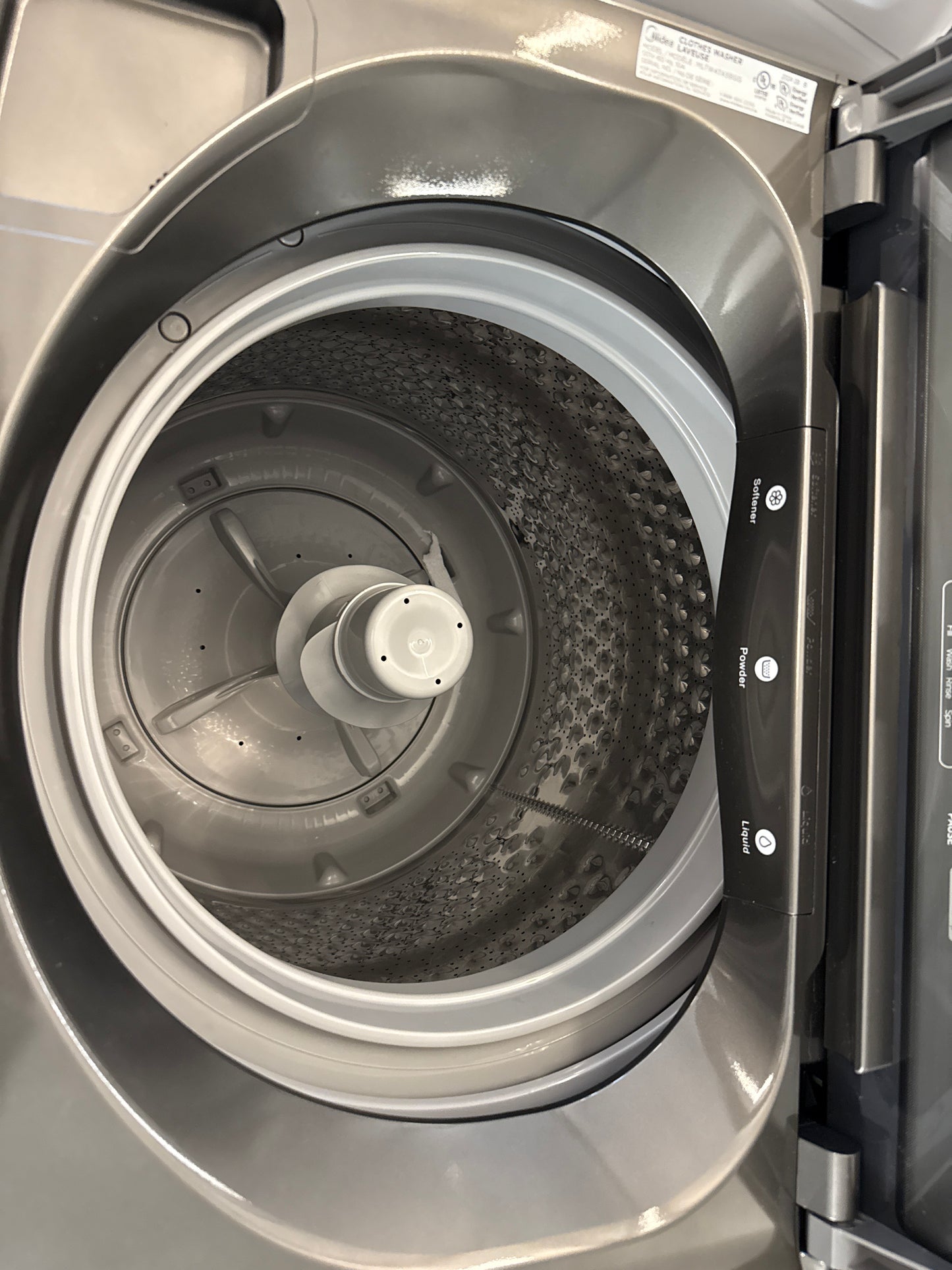 Midea - Ensemble de buanderie : laveuse à chargement par le haut de 4,7 pi³ et sécheuse électrique de 7,0 pi³