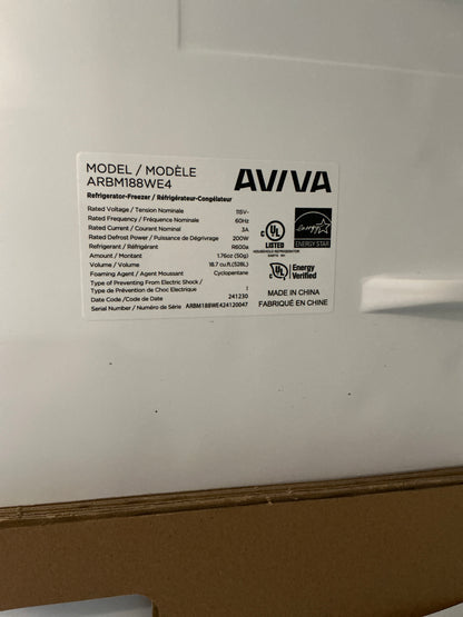 AVIVA - Réfrigérateur 18.7 Pi. cu. Congélateur en bas / tiroir Blanc - ARBM188WE4