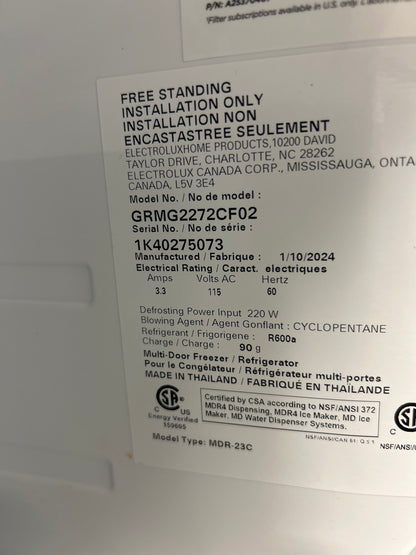 Réfrigérateur à deux portes de 22,1 pi³ de 36 po avec distributeur d'eau Gallery de Frigidaire (GRMG2272CF) - Acier inoxydable
