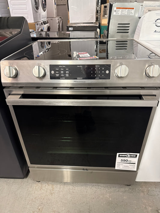 Hisense - Cuisinière électrique encastrable de 30 po et 5,8 pi3 en acier inoxydable avec friture à air et convection véritable HFE3502CAS