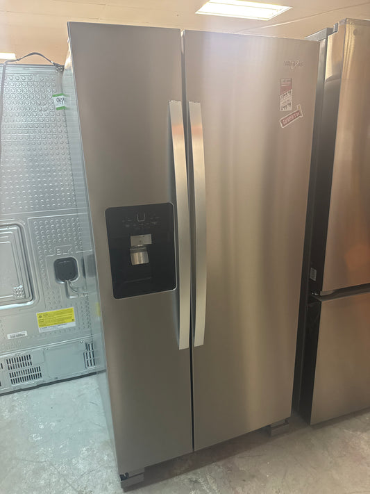 Réfrigérateur côte à côte 21,2 pi³ 33 po/distributeur eau/glaçons de Whirlpool (WRS321SDHZ)