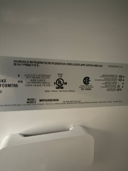Réfrigérateur à deux portes 19,7 pi³ et 30 po de Whirlpool (WRF560SEHV) - Acier inoxydable noir