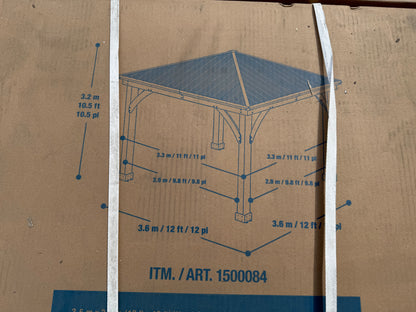 Yardistry – Pavillon de jardin 12 pi × 12 pi à toit en aluminium