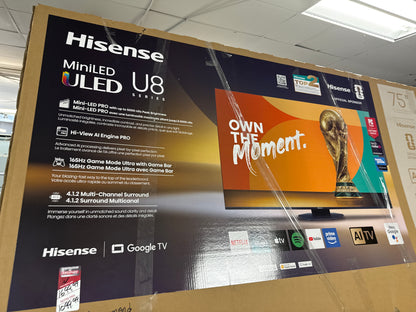 Téléviseur intelligent Google QLED Pro mini-DEL HDR UHD 4K série U88QG de 75 po de Hisense (75U88QG) - 2025