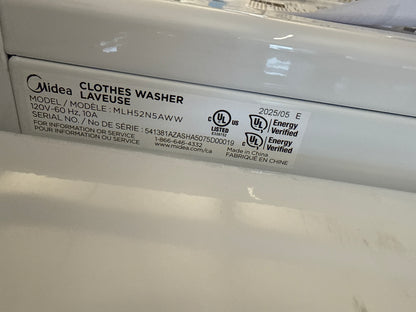 Midea - Laveuse à chargement frontal blanche de 5,2 pi³ avec réduction automatique des vibrations MLH52N5AWW