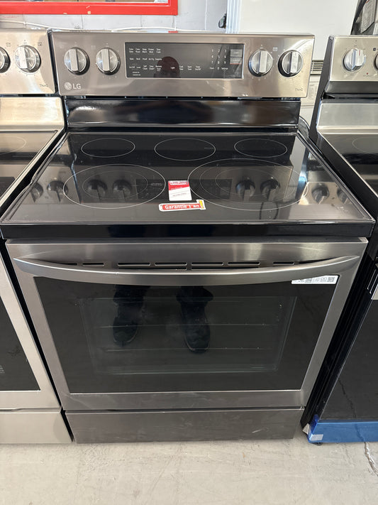 Cuisinière électrique 5 éléments/conv. véritable/friture air 6,3 pi³ 30 po de LG (LREL6325D) - INOX NOIRE