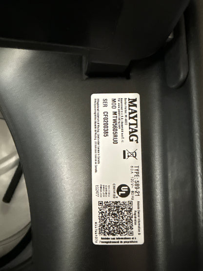 Laveuse maytag MTW5605RU à chargement par le haut HE 5,4 pi³ et sécheuse maytag MGD5605RU à gaz à vapeur 7 pi³ Pet Pro de Maytag - Noir volcan