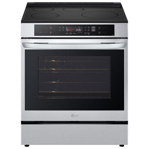 Cuisinière à induction intelligente encastrable avec convection et friture à l'air 6,3 pi³ 30 po de LG (LSIL6333F) - Inox