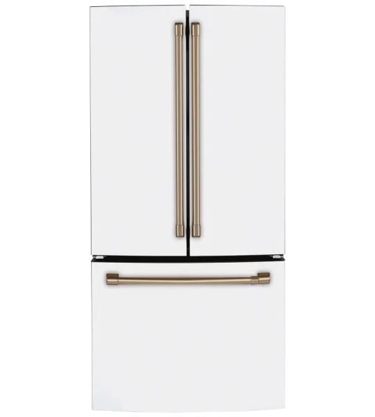 Réfrigérateur à deux portes 18,6 pi³ 33 po à distributeur d'eau Café de GE (CWE19SP4NW2) - Blanc mat