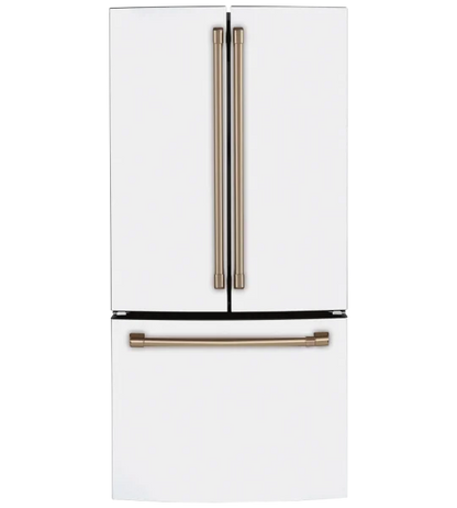 Réfrigérateur à deux portes 18,6 pi³ 33 po à distributeur d'eau Café de GE (CWE19SP4NW2) - Blanc mat