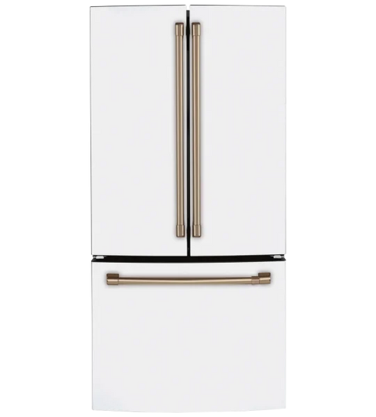 Réfrigérateur à deux portes 18,6 pi³ 33 po à distributeur d'eau Café de GE (CWE19SP4NW2) - Blanc mat