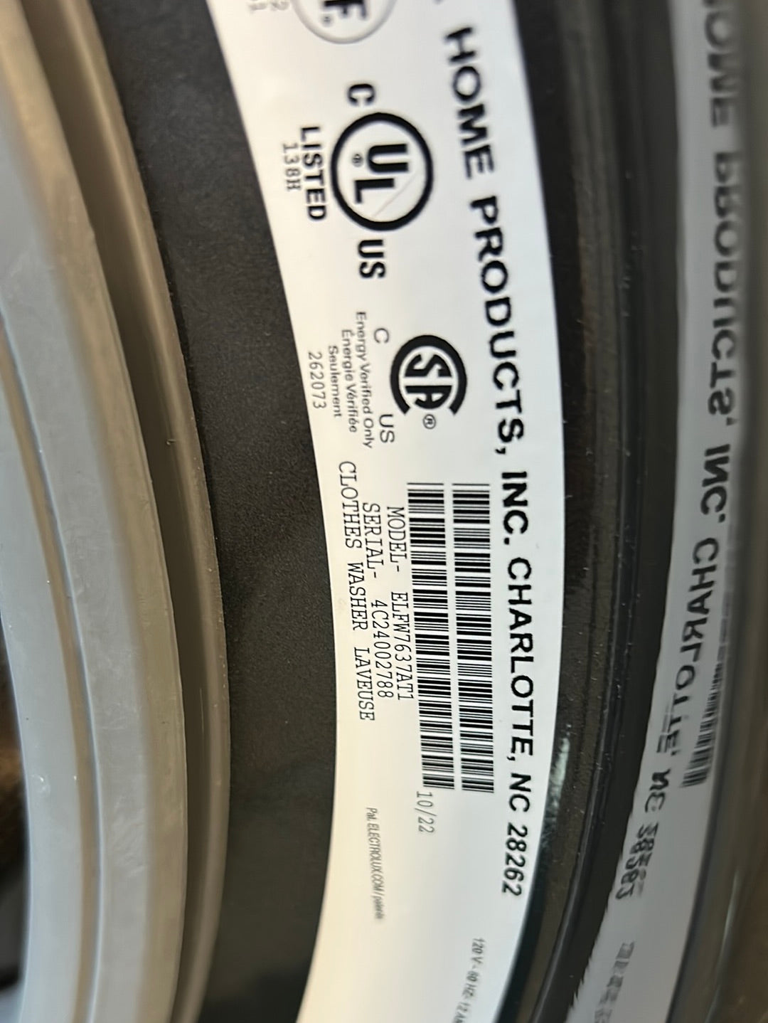 Ensemble ELECTROLUX  laveuse ELFW7637AT et sécheuse ELFE753CAT , Titane