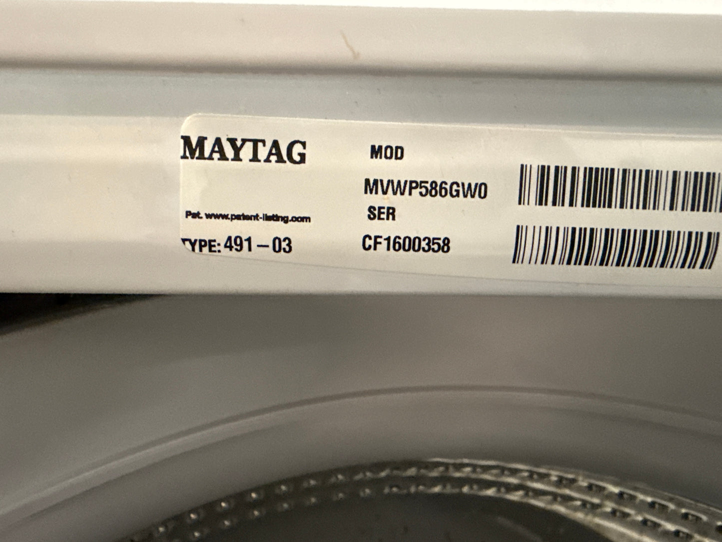 Laveuse à chargement par le haut haute efficacité de 4 pi³ de Maytag (MVWP586GW) - Blanc
