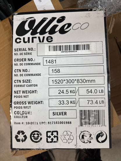 Vélo de ville électrique à cadre bas Curve d'Ollie (moteur 500 W/autonomie 56 km/vitesse maximale 32 km/h) - Argenté