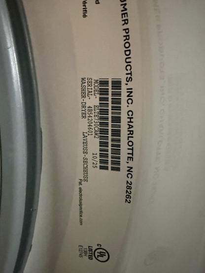 Duo laveuse électrique de 5,1 pi³ et sécheuse de 8 pi³ d'Electrolux (ELTE730CAW) - Blanc