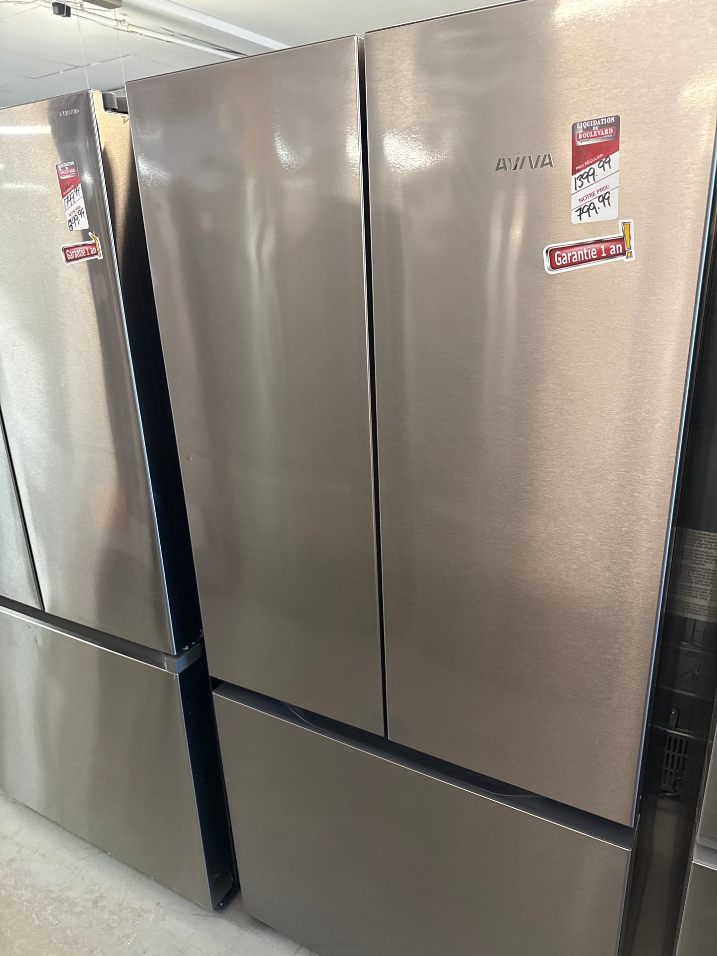 Réfrigérateur AVIVA DE 18 Pi. cu. Portes françaises Inox ARBM180FSE