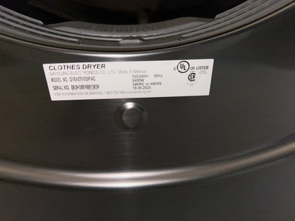 ENSEMBLE Laveuse Wf45r6100ap à chargement frontal de 5,2 pi³ et sécheuse dve45t6100p  électrique de 7,5 pi³ de Samsung - platine