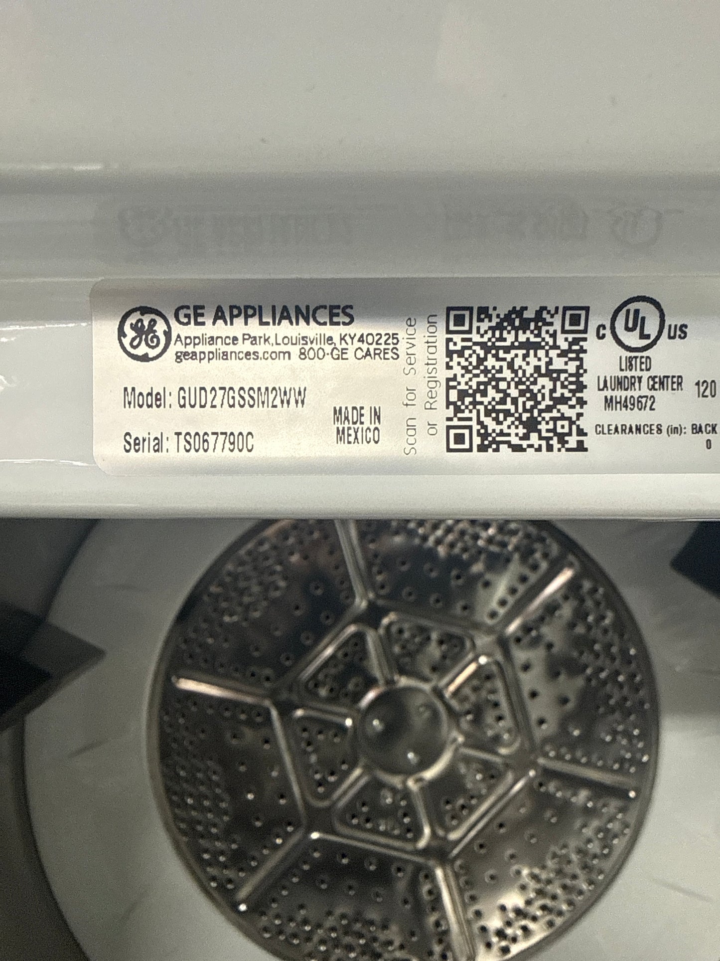 Duo laveuse de 4,4 pi³ et sécheuse au gaz de 5,9 pi³ de GE (GUD27GSSMWW) - Blanc