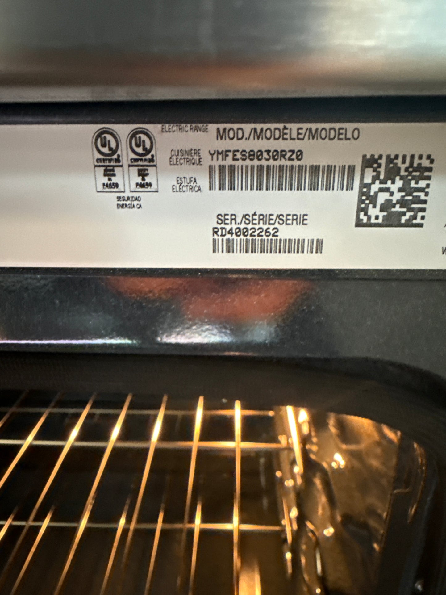Cuisinière électrique à 5 éléments avec convection véritable et friture à l'air chaud 5,3 pi³ 30 po de Maytag (YMFES8030RZ) - Acier inoxydable