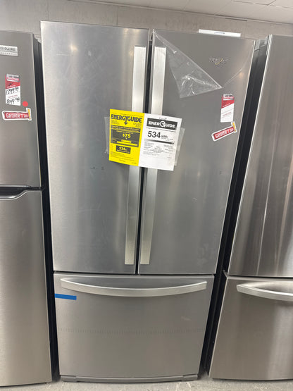 Réfrigérateur à deux portes avec éclairage DEL de 30 po et 19,7 pi³ de Whirlpool (WRF560SFHZ) - Inox