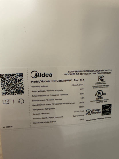 Réfrigérateur-congélateur 3-en-1 hybride Midea 20 pi³, blanc MRU21C7BWW