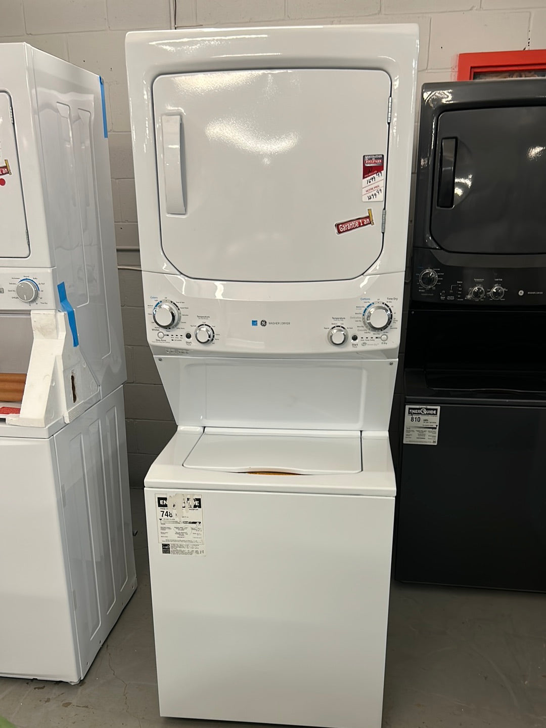 Duo laveuse-sécheuse électrique 4,5 pi³ de GE (GUD27EEMNWW) - Blanc