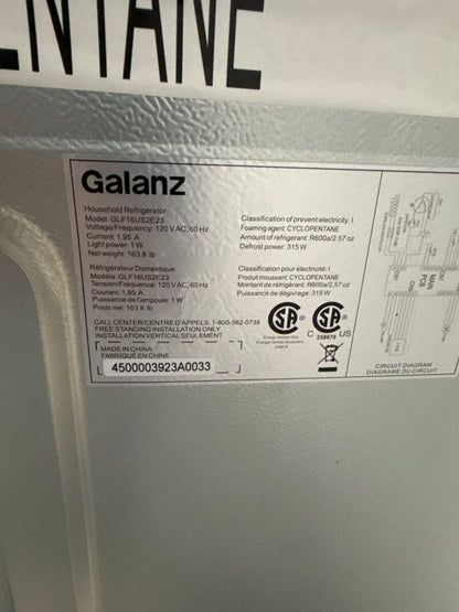 Galanz - Congélateur ou réfrigérateur vertical convertible de 28 po et 16 pi.cu en acier inoxydable GLF16US2E23