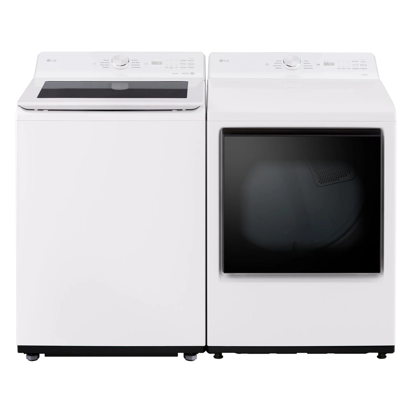 LG Laveuse intelligente à chargement par le haut 5,8 pi³ très grande capacité et sécheuse électrique 7,3 pi³ avec capteur IA blanc WT8200CW/DLE8200W