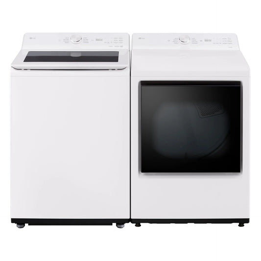 LG Laveuse intelligente à chargement par le haut 5,8 pi³ très grande capacité et sécheuse électrique 7,3 pi³ avec capteur IA blanc WT8200CW/DLE8200W